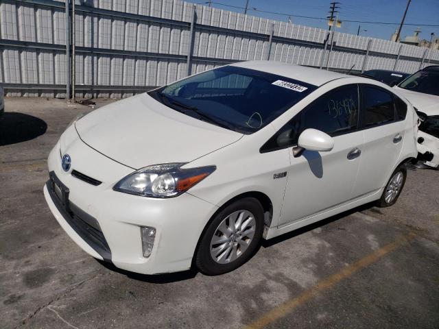 JTDKN3DP8D3044139 - 2013 TOYOTA PRIUS PLUG WHITE photo 2