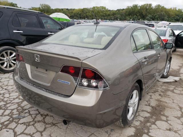 JHMFA36278S002411 - 2008 HONDA CIVIC HYBR BROWN photo 4