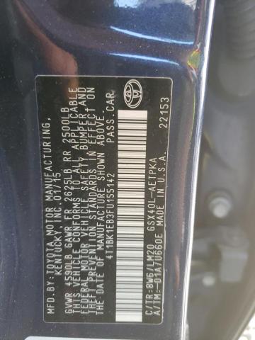 4T1BK1EB3FU155142 - 2015 TOYOTA AVALON XLE BLUE photo 10