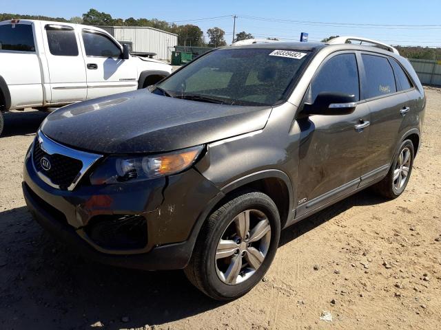 5XYKUDA21DG323770 - 2013 KIA SORENTO EX GRAY photo 2