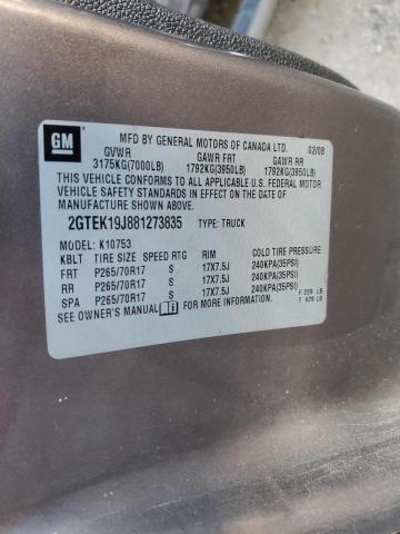 2GTEK19J881273835 - 2008 GMC SIERRA K15 BROWN photo 10