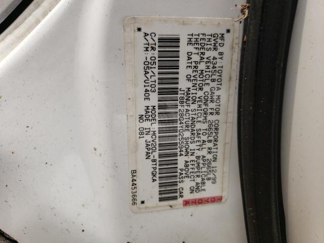 JT8BF28G4Y0255944 - 2000 LEXUS ES 300 TWO TONE photo 10