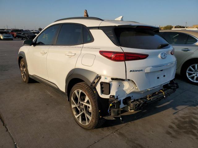 KM8K5CA31NU856682 - 2022 HYUNDAI KONA LIMIT WHITE photo 3