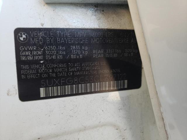 5UXFG8C53CLZ97122 - 2012 BMW X6 XDRIVE5 Beyaz fotoğraf 10