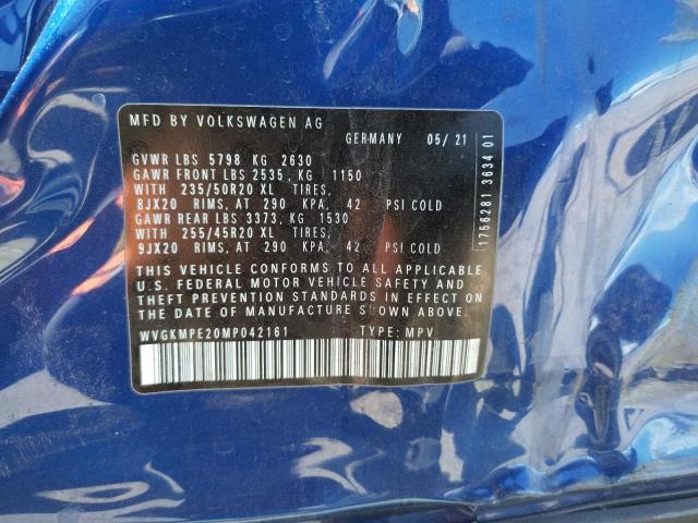 WVGKMPE20MP042161 - 2021 VOLKSWAGEN ID.4 PRO S ლურჯი ფოტო 10