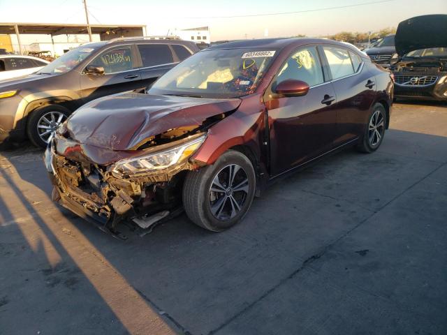 3N1AB8CV9MY248640 - 2021 NISSAN SENTRA SV BURGUNDY photo 2