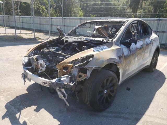 5YJYGDEE0MF065822 - 2021 TESLA MODEL Y Сгоревший фото 2