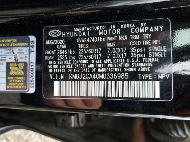 KM8J2CA40MU336985 - 2021 HYUNDAI TUCSON SE BLACK photo 10