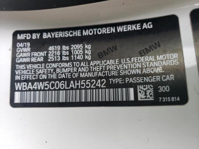 WBA4W5C06LAH55242 - 2020 BMW 430XI WHITE photo 10