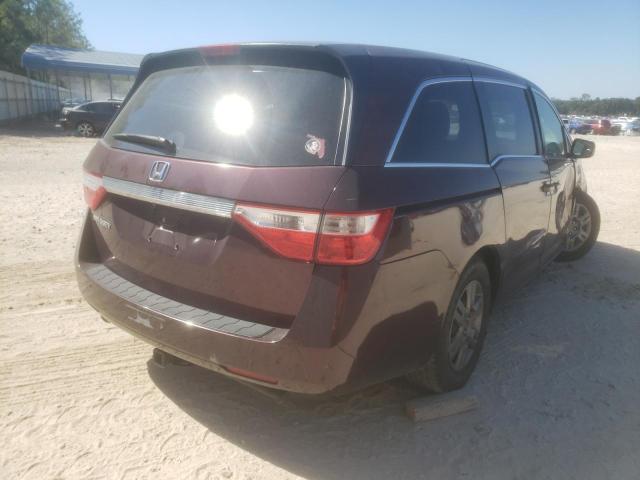 5FNRL5H24DB058394 - 2013 HONDA ODYSSEY EX MAROON photo 4