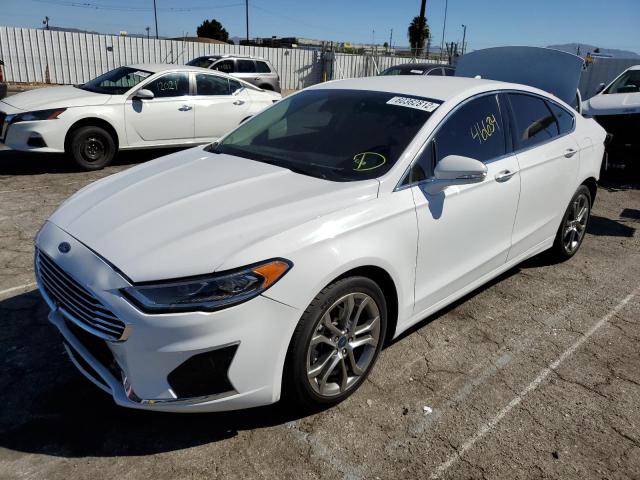 3FA6P0CD8KR270249 - 2019 FORD FUSION SEL WHITE photo 2