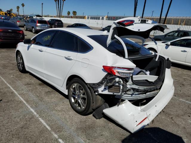 3FA6P0CD8KR270249 - 2019 FORD FUSION SEL WHITE photo 3