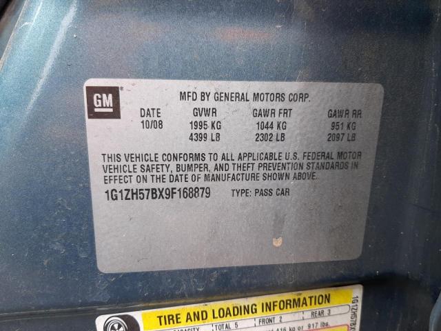 1G1ZH57BX9F168879 - 2009 CHEVROLET MALIBU 1LT 青色 照片 10