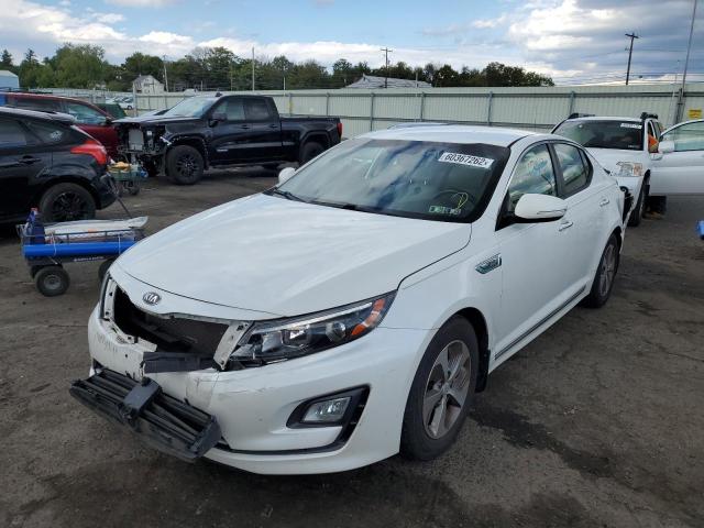 KNAGM4AD0E5064266 - 2014 KIA OPTIMA HYB WHITE photo 2