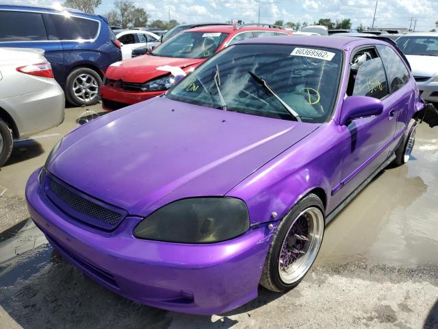 2HGEJ6449WH120193 - 1998 HONDA CIVIC DX PURPLE photo 2