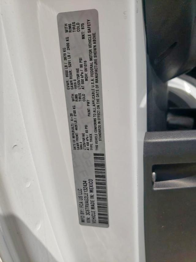 3C6TRVAG2LE132434 - 2020 RAM PROMASTER 白色 照片 10