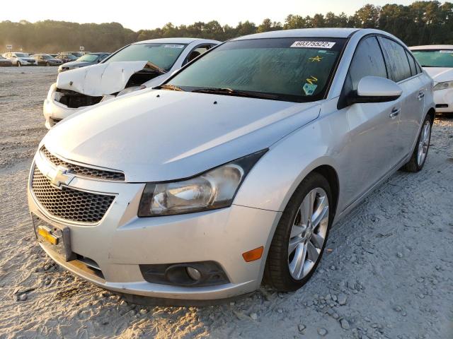 1G1PH5SC0C7232954 - 2012 CHEVROLET CRUZE LTZ SILVER photo 2