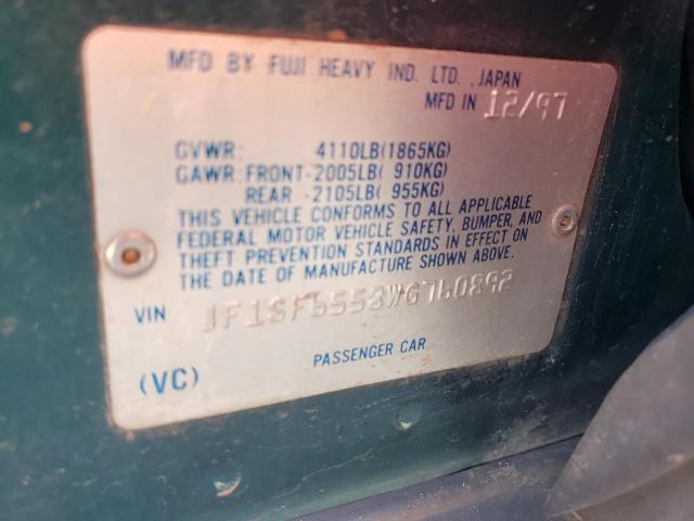 JF1SF6558WG760892 - 1998 SUBARU FORESTER S TWO TONE photo 10
