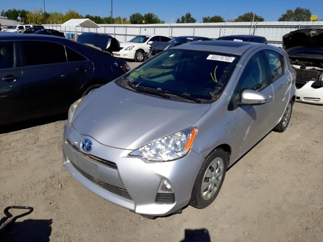 JTDKDTB35C1001925 - 2012 TOYOTA PRIUS C SILVER photo 2