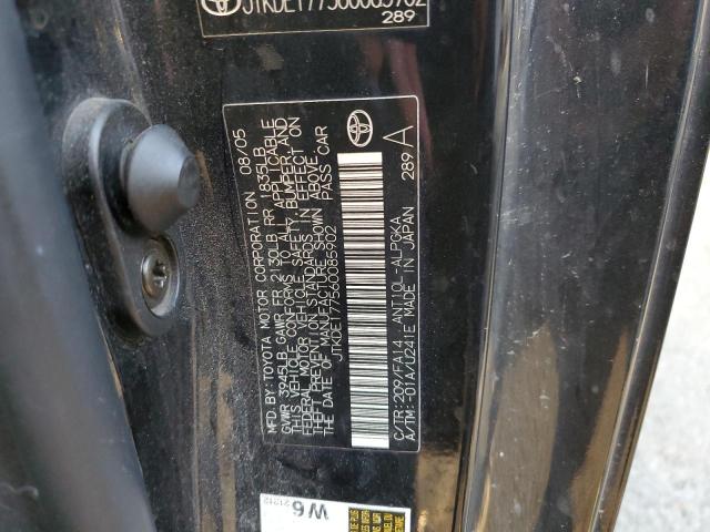 JTKDE177560085902 - 2006 TOYOTA SCION TC შავი ფოტო 10