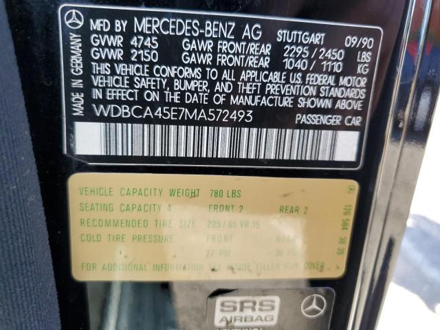 WDBCA45E7MA572493 - 1991 MERCEDES-BENZ 560 SEC BLACK photo 10