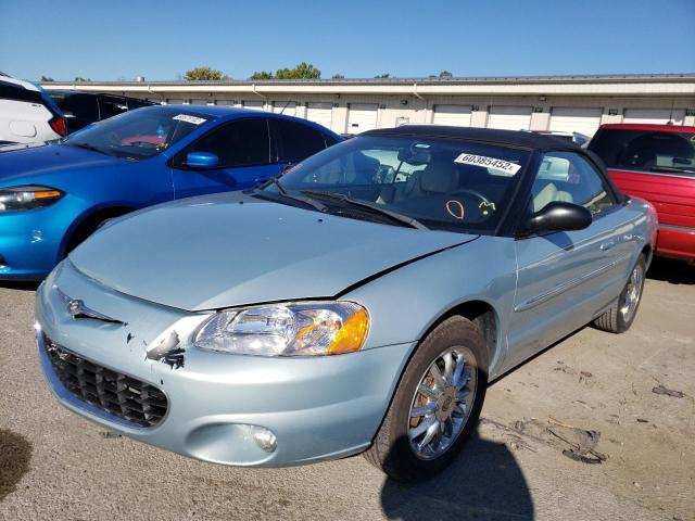 1C3EL65U21N711638 - 2001 CHRYSLER SEBRING LI BLUE photo 2