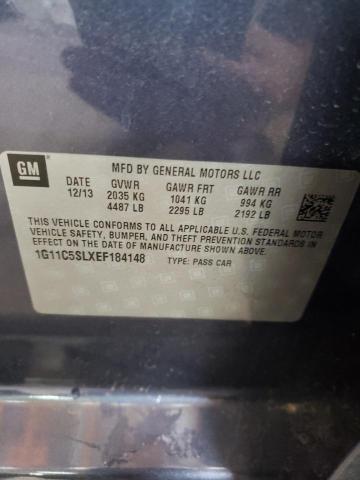 1G11C5SLXEF184148 - 2014 CHEVROLET MALIBU 1LT 蓝色 照片 10