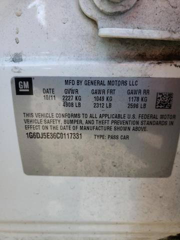 1G6DJ5E36C0117331 - 2012 CADILLAC CTS PERFOR თეთრი ფოტო 10