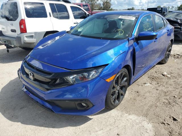 2HGFC2F8XLH596200 - 2020 HONDA CIVIC SPOR BLUE photo 2