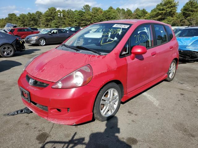 JHMGD386X7S033792 - 2007 HONDA FIT S RED photo 2