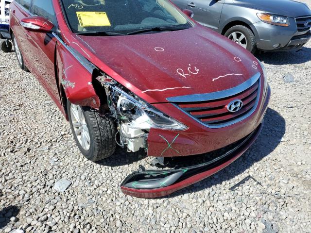 5NPEB4ACXEH823545 - 2014 HYUNDAI SONATA GLS RED photo 9