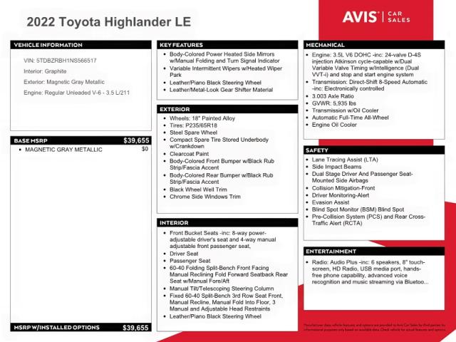 5TDBZRBH1NS566517 - 2022 TOYOTA HIGHLANDER CHARCOAL photo 10