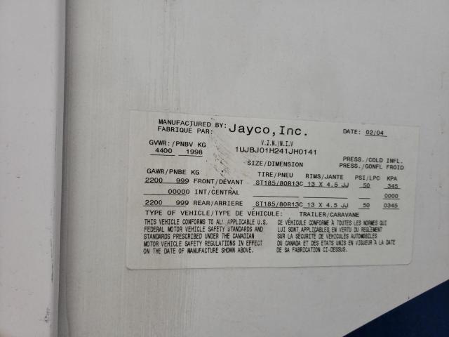 1UJBJ01H241JH0141 - 2004 JAYC TRAVEL TRL ბეჟი ფოტო 10