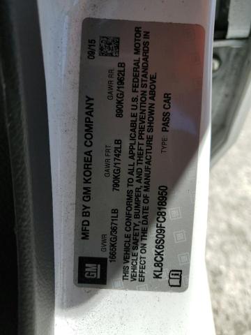 KL8CK6S09FC818950 - 2015 CHEVROLET SPARK EV 1 白色 照片 10