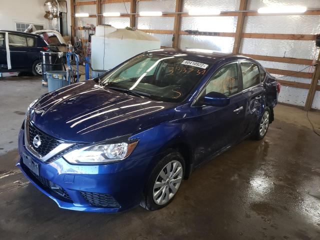 3N1AB7AP5KY333731 - 2019 NISSAN SENTRA S BLUE photo 2