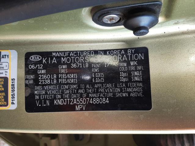 KNDJT2A55D7488084 - 2013 KIA SOUL GREEN photo 10