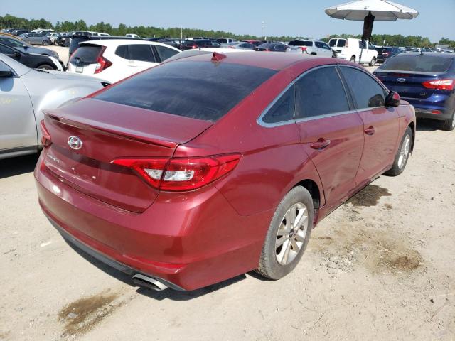 5NPE24AF6GH357884 - 2016 HYUNDAI SONATA SE RED photo 4