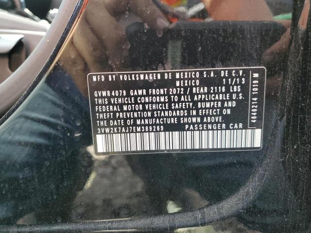 3VW2K7AJ7EM389269 - 2014 VOLKSWAGEN JETTA BASE 黑色 照片 10