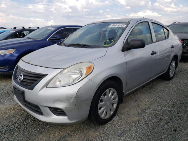 3N1CN7AP6EL827601 - 2014 NISSAN VERSA S SILVER photo 2