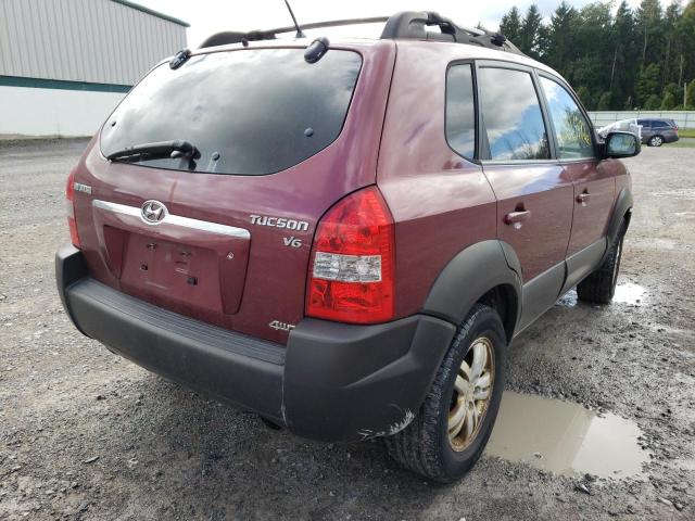 KM8JN72D76U346283 - 2006 HYUNDAI TUCSON BURGUNDY photo 4