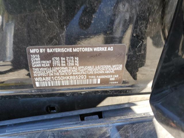 WBA8E1C50HK895293 - 2017 BMW 330E BLACK photo 10