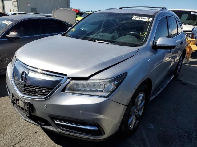 5FRYD4H8XEB036925 - 2014 ACURA MDX ADVANC SILVER photo 2