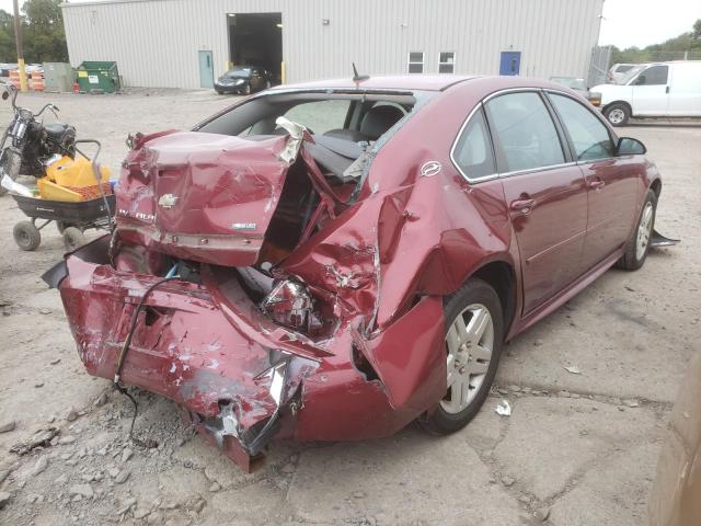 2G1WC57M991236714 - 2009 CHEVROLET IMPALA 2LT BURGUNDY photo 4