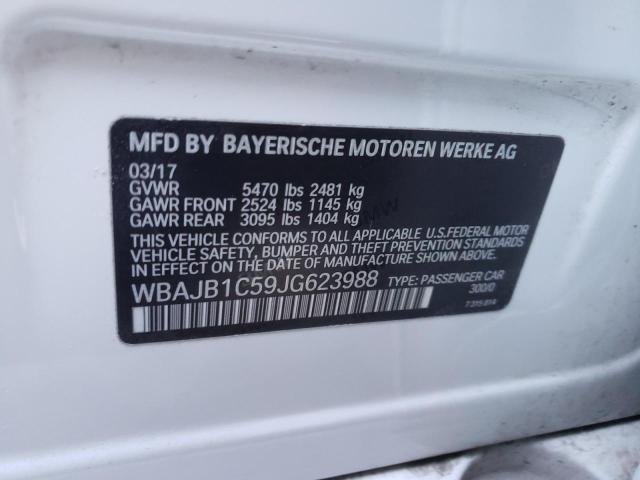 WBAJB1C59JG623988 - 2018 BMW 530XE WHITE photo 10