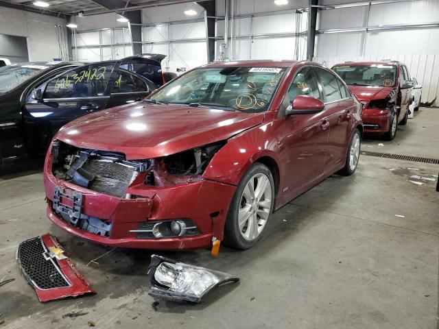 1G1PG5SB8E7357312 - 2014 CHEVROLET CRUZE LTZ RED photo 2