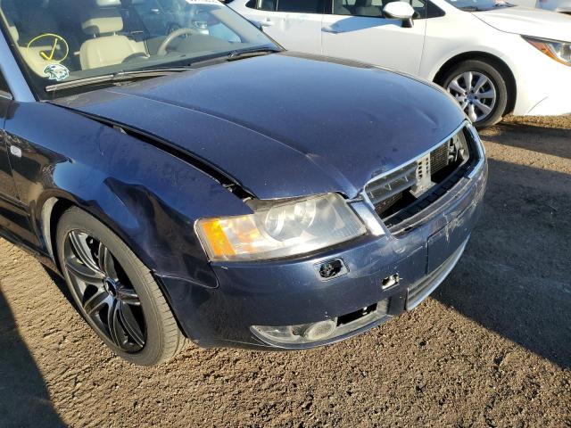 WAUDT48H66K004977 - 2006 AUDI A4 QUATTRO BLUE photo 9