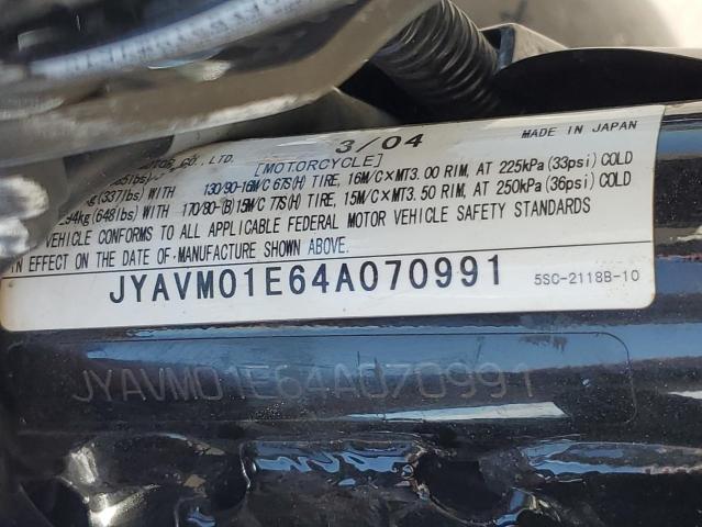 JYAVM01E64A070991 - 2004 YAMAHA XVS65 BASE BLACK photo 10