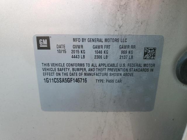 1G11C5SA5GF146716 - 2016 CHEVROLET MALIBU LIM 金色 照片 10