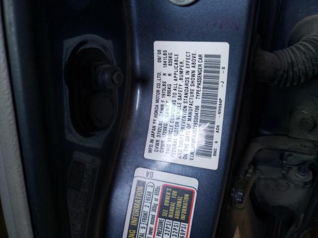 JHMFA36219S004706 - 2009 HONDA CIVIC HYBR BLUE photo 10