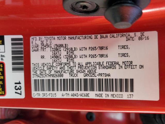 3TMAZ5CN7HM026800 - 2017 TOYOTA TACOMA DOUBLE CAB  照片 10